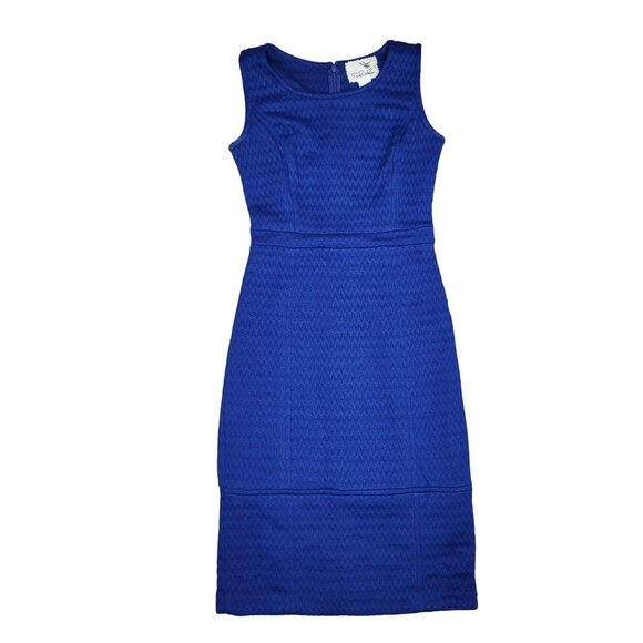 Tabitha saphire royal Blue Textured Sleeveless Sheath Dress Size 2 - Picture 5 of 6